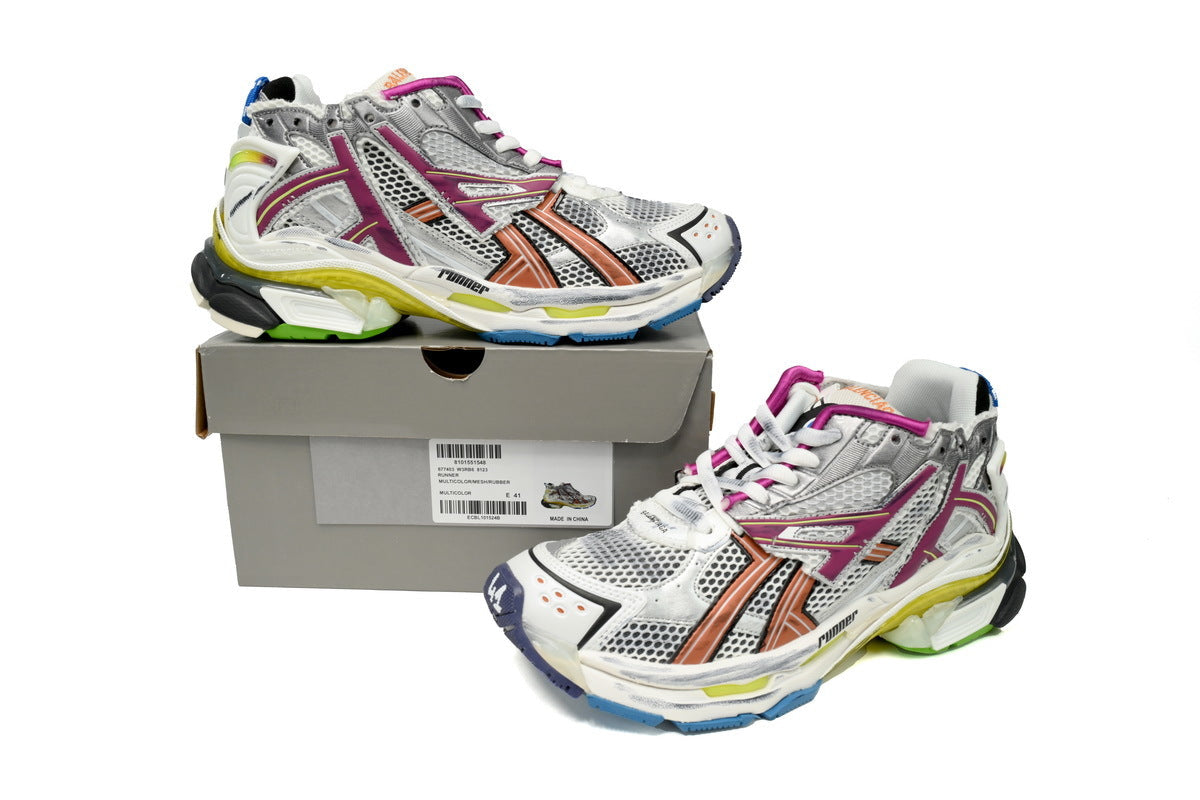 Balenciaga Runner Mid Sneakers "Multicolor" Mesh Chunky Mid Top Trainer