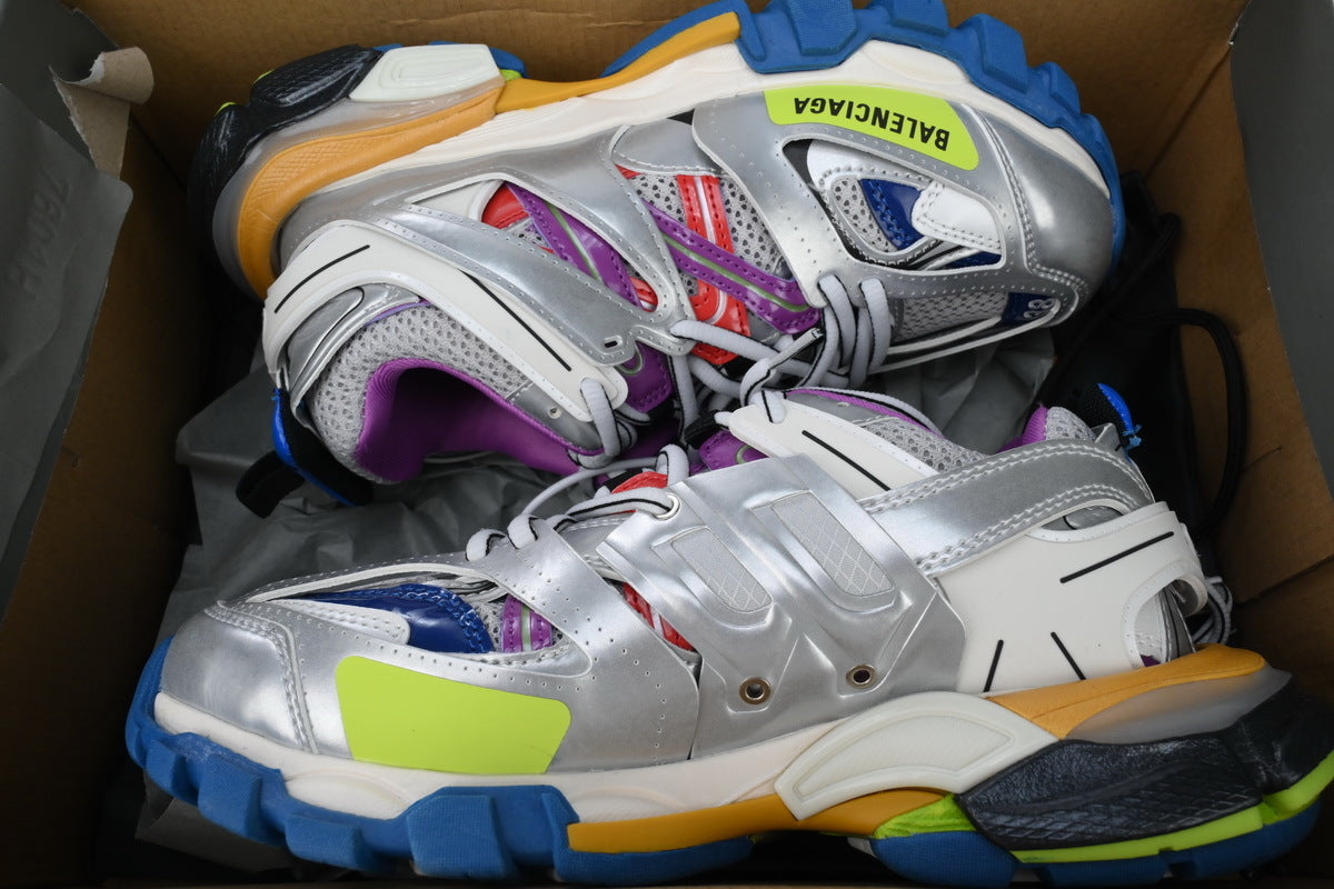 Balenciaga Track 2.0 Sneakers "Silver Multicolor" Men Women Chunky Dad Shoes