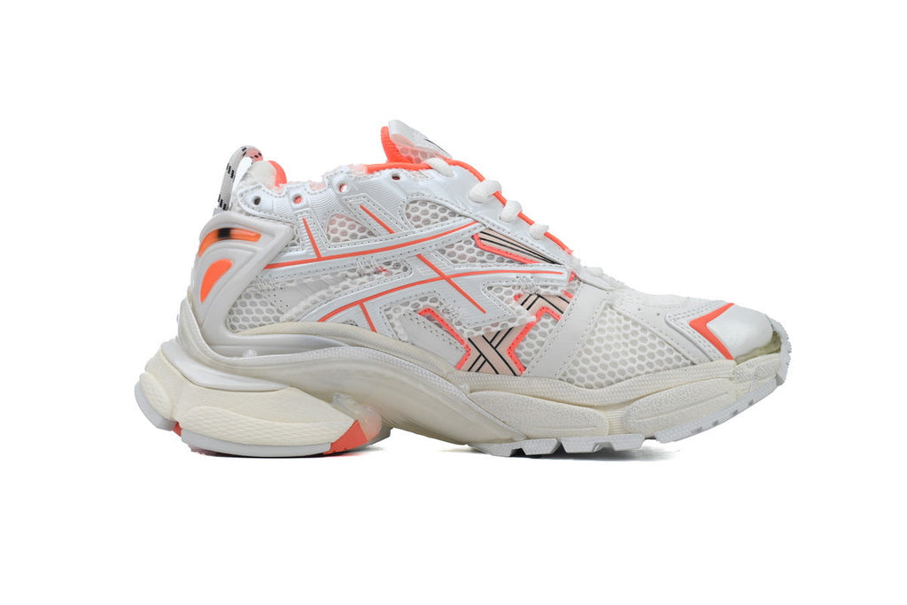 Balenciaga Runner Sneakers "White Orange"-retro thick sole dad shoes，Women's Shoe Sale / Men's Shoe Sale
