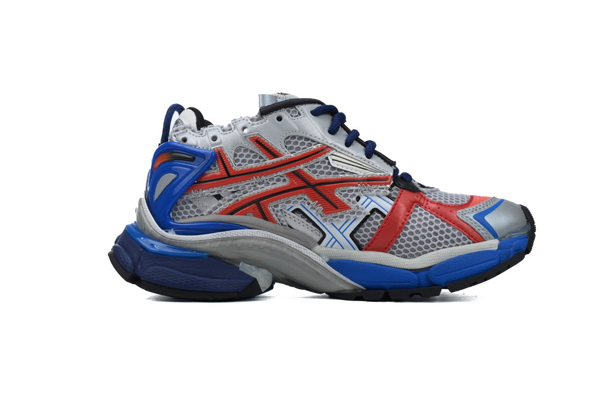 Balenciaga Runner Sneakers "Silver Red Blue"-retro thick sole dad shoes，Women's Shoe Sale / Men's Shoe Sale