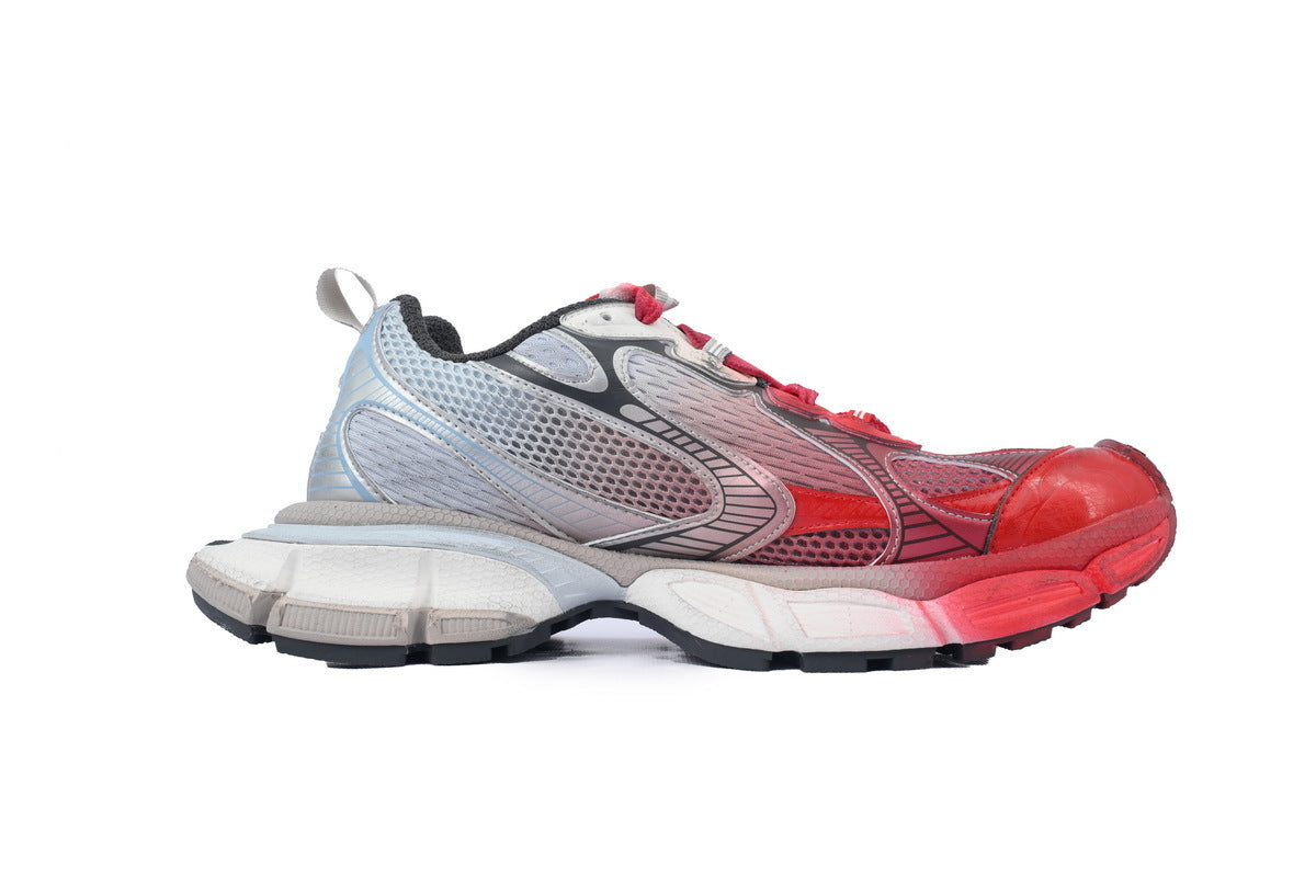 Balenciaga 3XL Mesh Trainer Sneaker "Red Light Blue Silver"-retro thick sole dad shoes，Women's Shoe Sale / Men's Shoe Sale