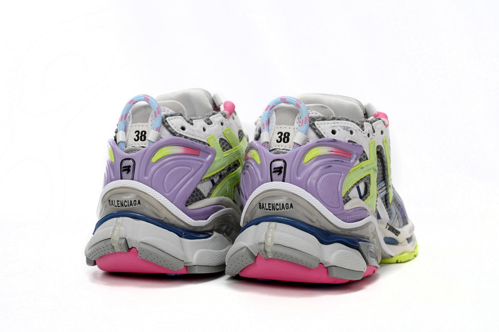Balenciaga Runner Sneaker "Grey Purple Pink Neon Green"-retro thick sole dad shoes，Women's Shoe Sale / Men's Shoe Sale