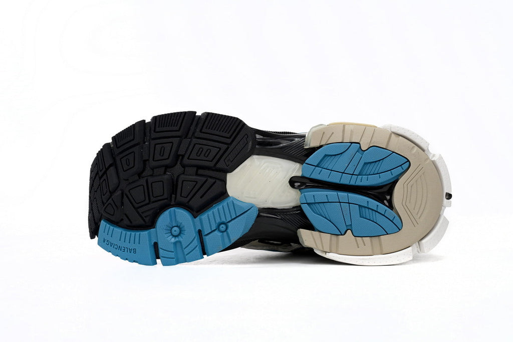 Balenciaga Runner Mid Sneakers Beige Blue Mesh "Beige Blue" Chunky Mid Top Trainer