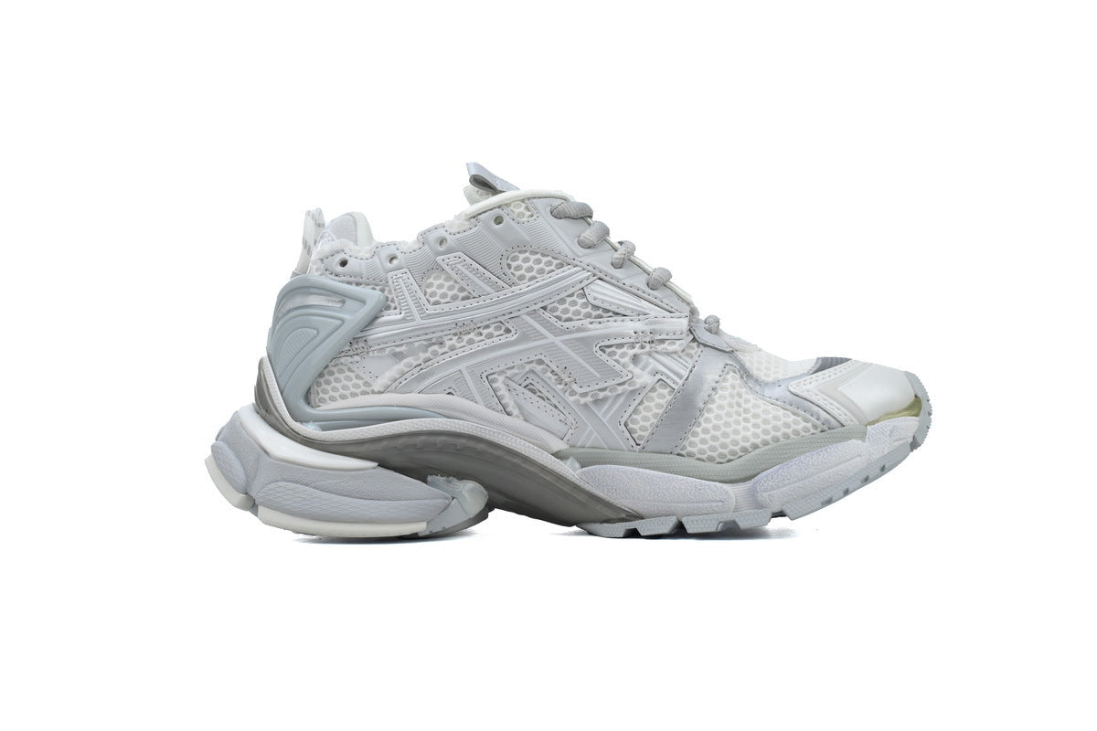 Balenciaga Runner Sneakers Men Women "Silver Grey White"-retro thick sole dad shoes，Women's Shoe Sale / Men's Shoe Sale