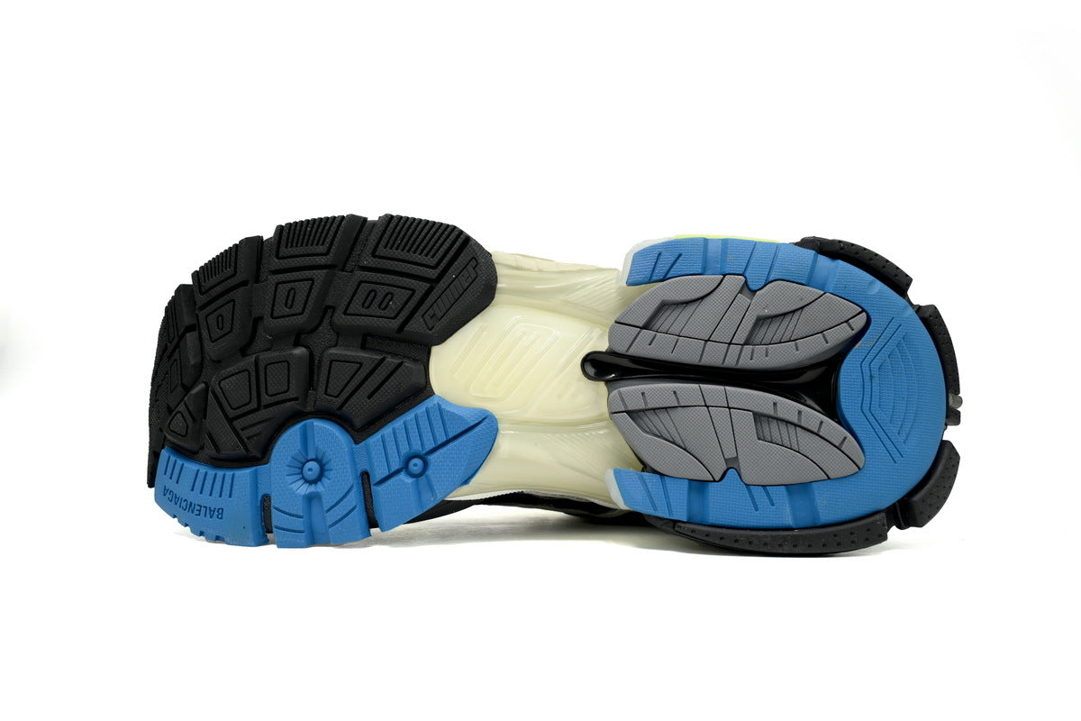 Balenciaga Runner Series Sneakers "Black Fluorescent Green Blue"-retro thick sole dad shoes，Women's Shoe Sale / Men's Shoe Sale