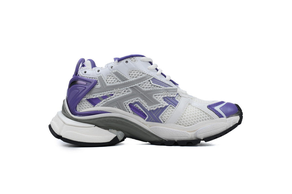 Balenciaga Runner Sneakers "White Purple Grey"-retro thick sole dad shoes，Women's Shoe Sale / Men's Shoe Sale