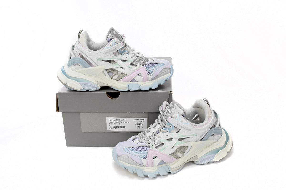 Balenciaga Track 2 Open Sneakers "Pastel Multicolor"-retro thick sole dad shoes，Women's Shoe Sale / Men's Shoe Sale