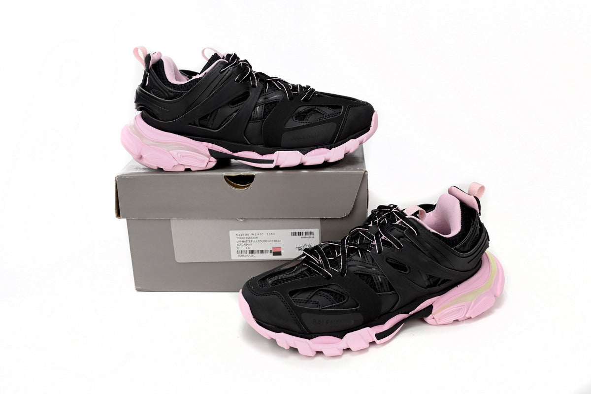 Balenciaga Track Sneakers "Black Pink" Mesh Chunky Low Top Trainer