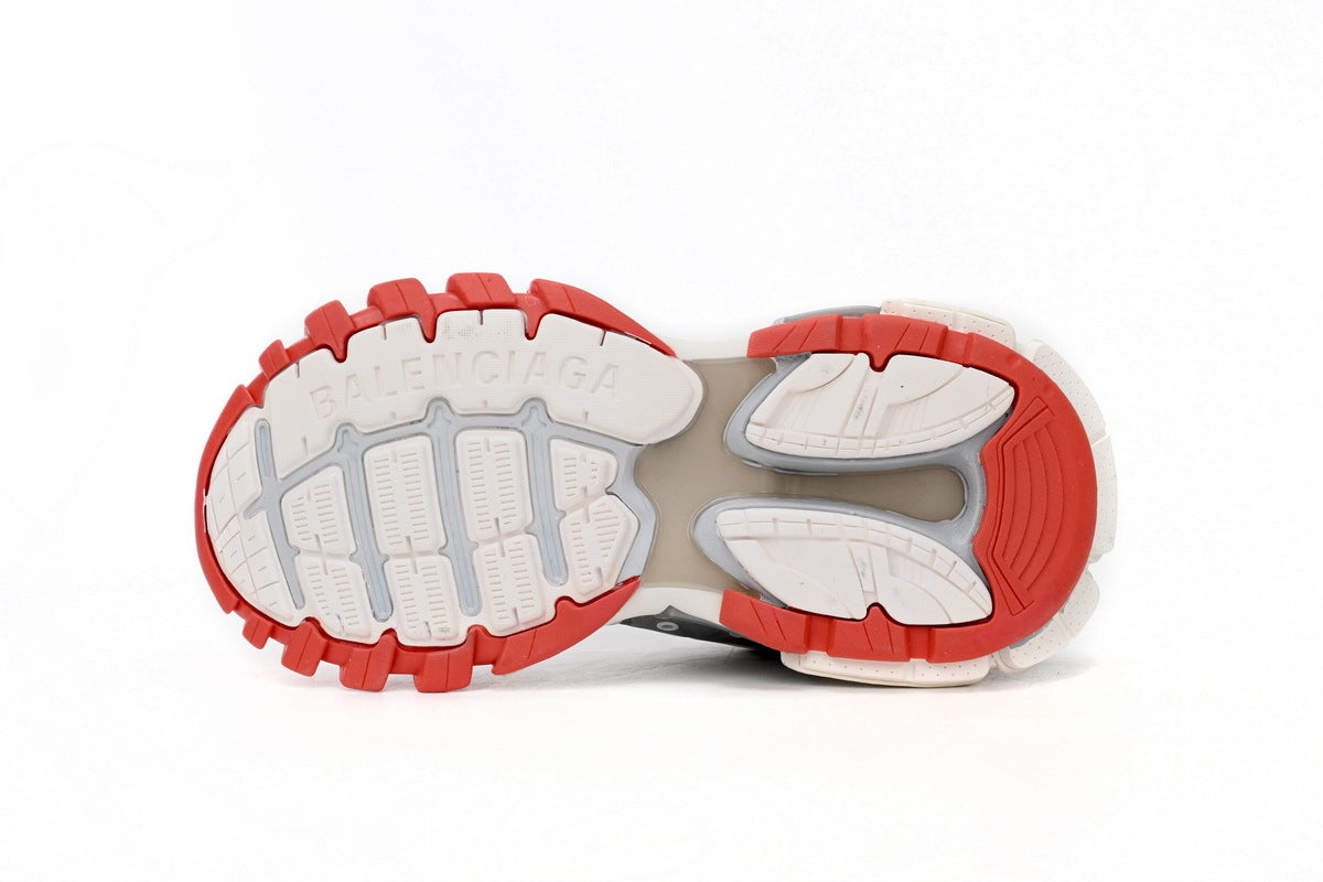 Balenciaga Track Sneakers "White Grey Red"-retro thick sole dad shoes，Women's Shoe Sale / Men's Shoe Sale