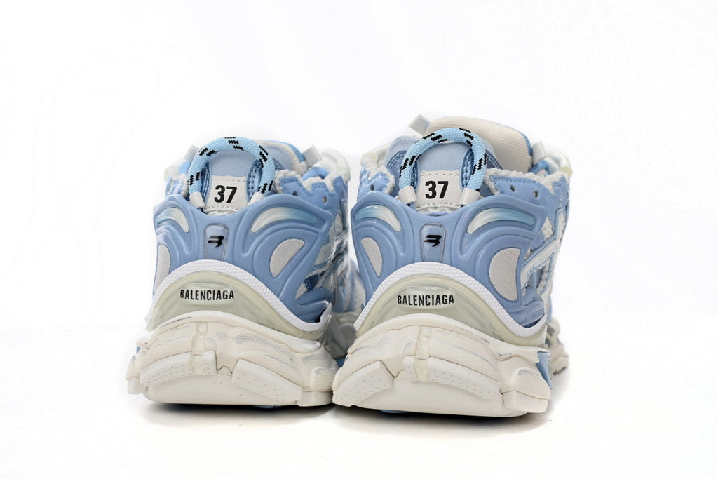 Balenciaga Runner Sneakers "Light Blue White"-retro thick sole dad shoes，Women's Shoe Sale / Men's Shoe Sale