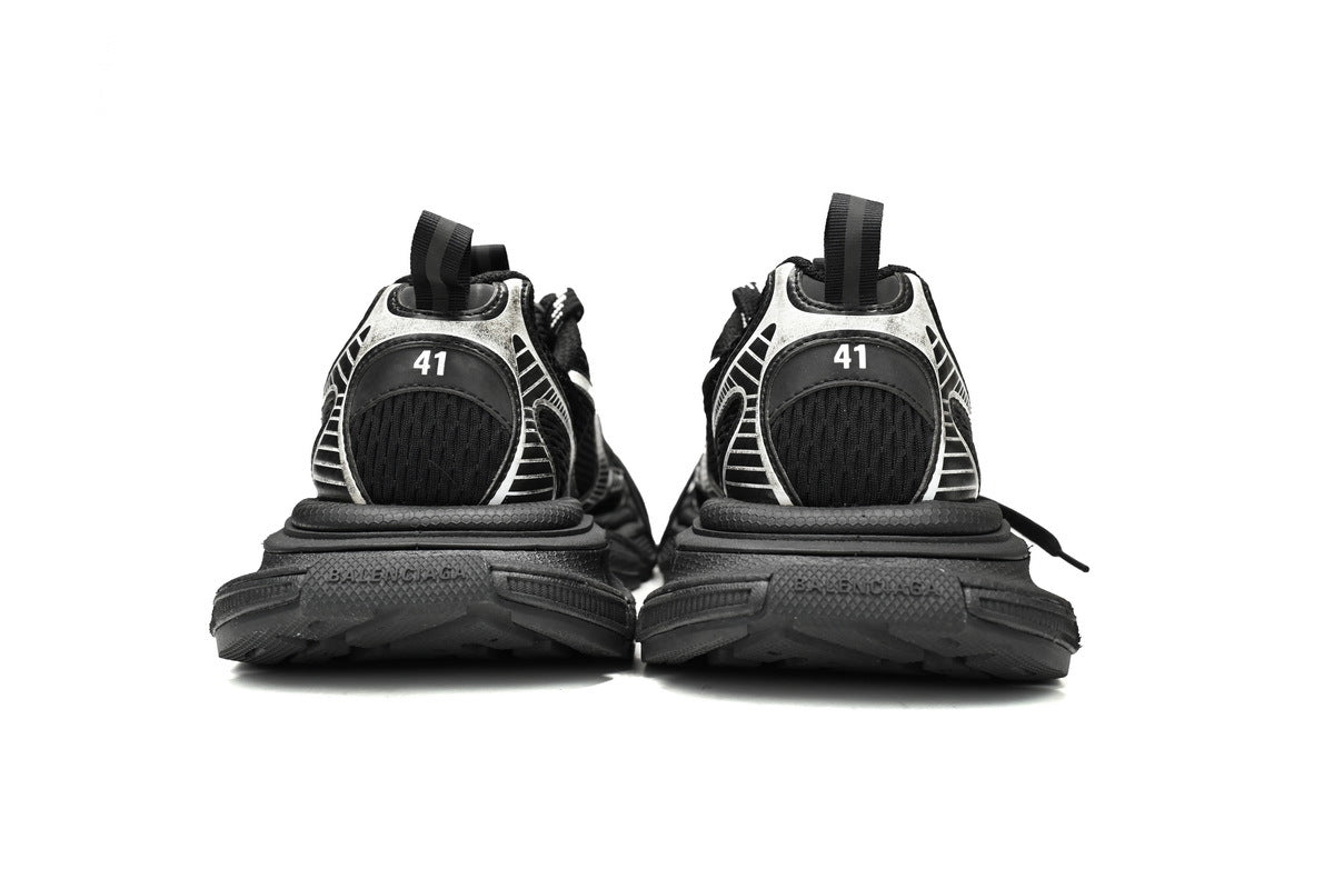 Balenciaga 3XL Mesh Sneaker "Black Silver"-retro thick sole dad shoes，Women's Shoe Sale / Men's Shoe Sale