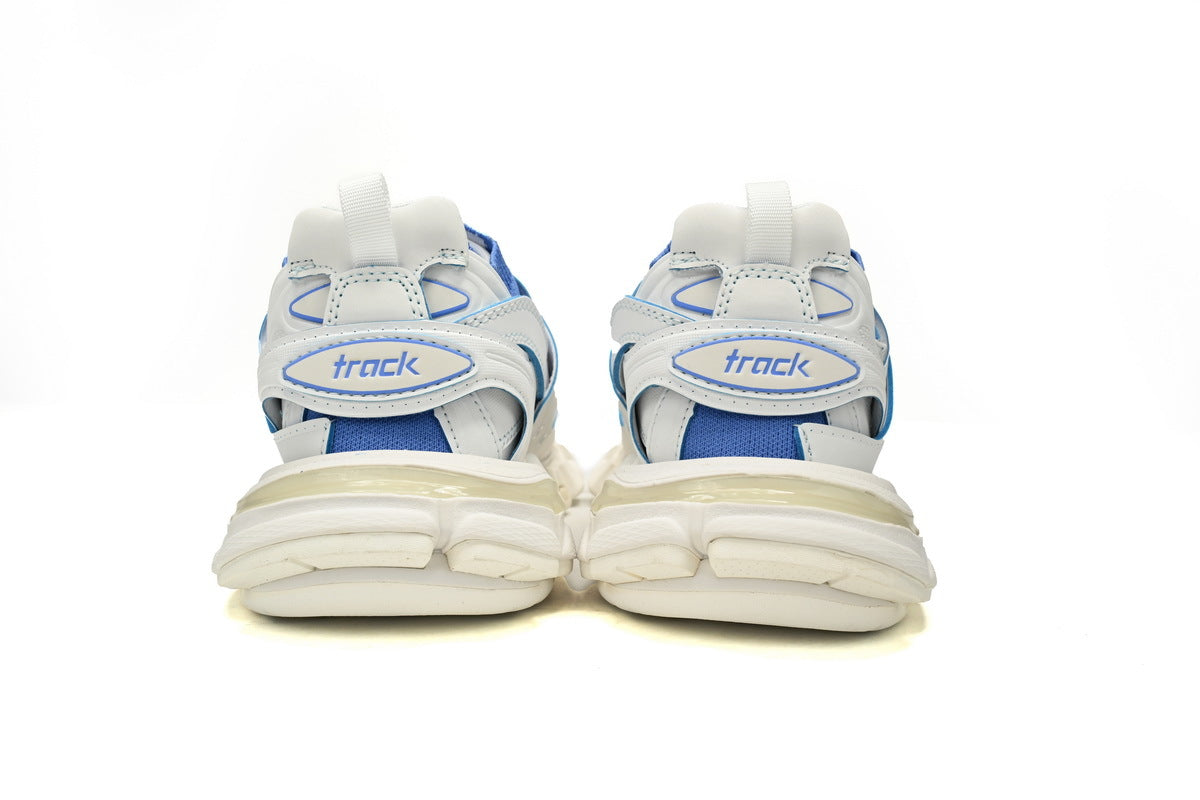 Balenciaga Track Sock Sneakers "White Blue"-retro thick sole dad shoes，Women's Shoe Sale / Men's Shoe Sale
