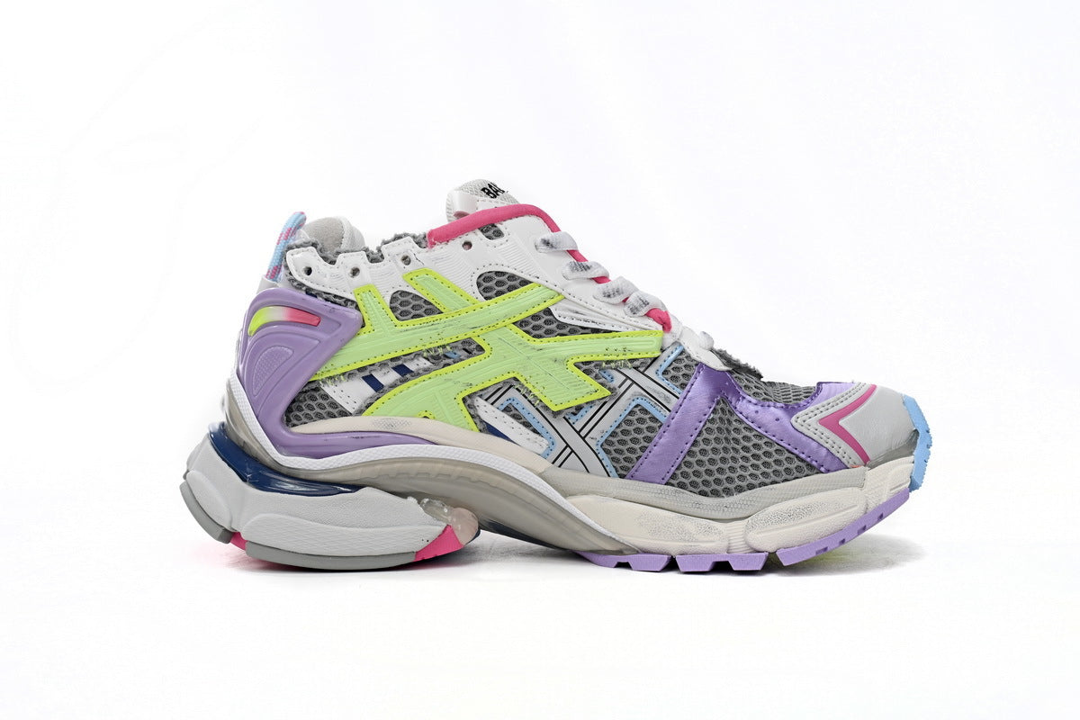 Balenciaga Runner Sneaker "Grey Purple Pink Neon Green"-retro thick sole dad shoes，Women's Shoe Sale / Men's Shoe Sale