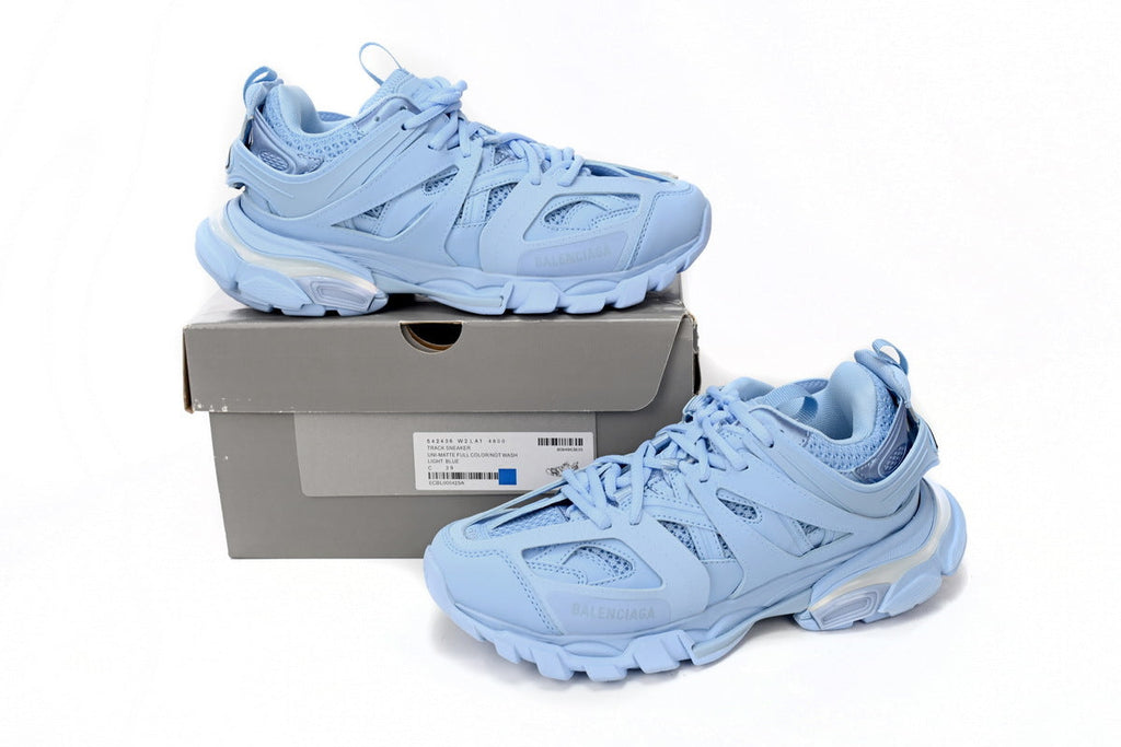 Balenciaga Track Trainer Sneakers "Light Blue"-retro thick sole dad shoes，Women's Shoe Sale / Men's Shoe Sale