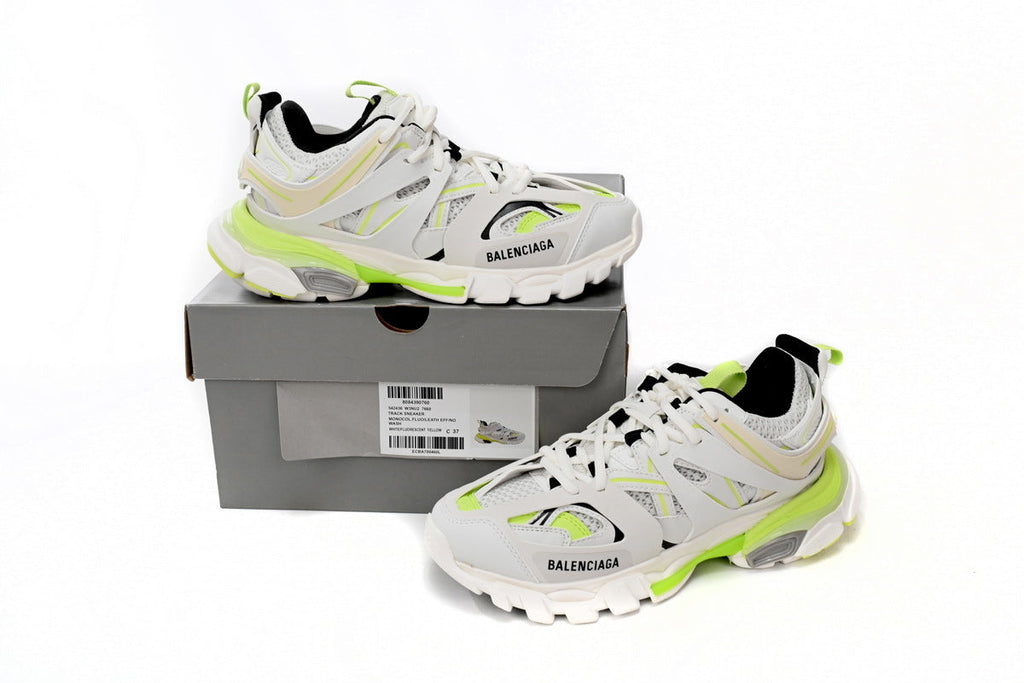 Balenciaga Track Sneakers "White Fluorescent Yellow"-retro thick sole dad shoes，Women's Shoe Sale / Men's Shoe Sale