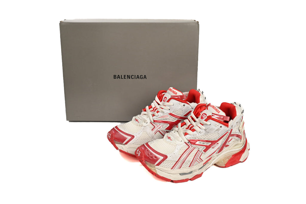 Balenciaga Runner Sneaker "White Red"-retro thick sole dad shoes，Women's Shoe Sale / Men's Shoe Sale