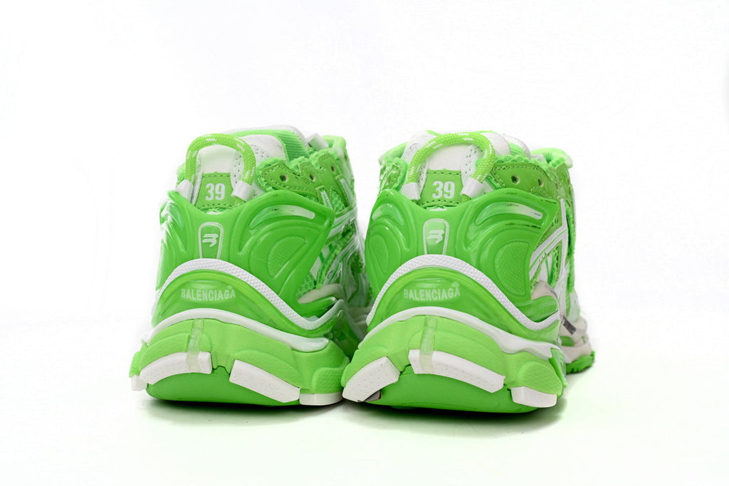 Balenciaga Runner Sneakers "Fluorescent Green White"-retro thick sole dad shoes，Women's Shoe Sale / Men's Shoe Sale