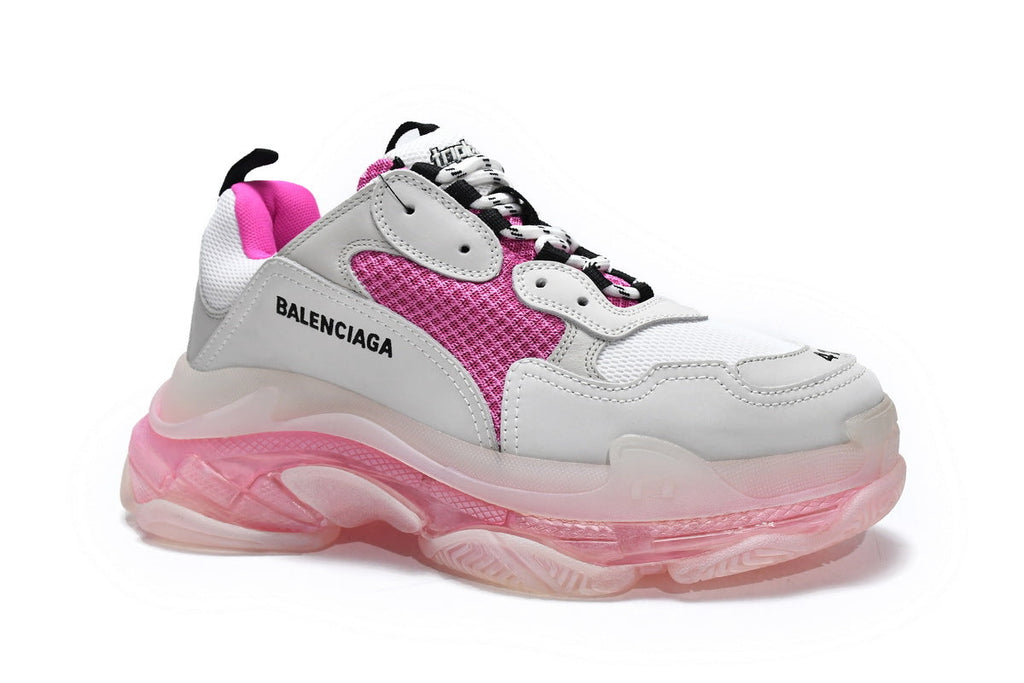 Balenciaga Triple S Sneakers "White Pink"-retro thick sole dad shoes，Women's Shoe Sale / Men's Shoe Sale