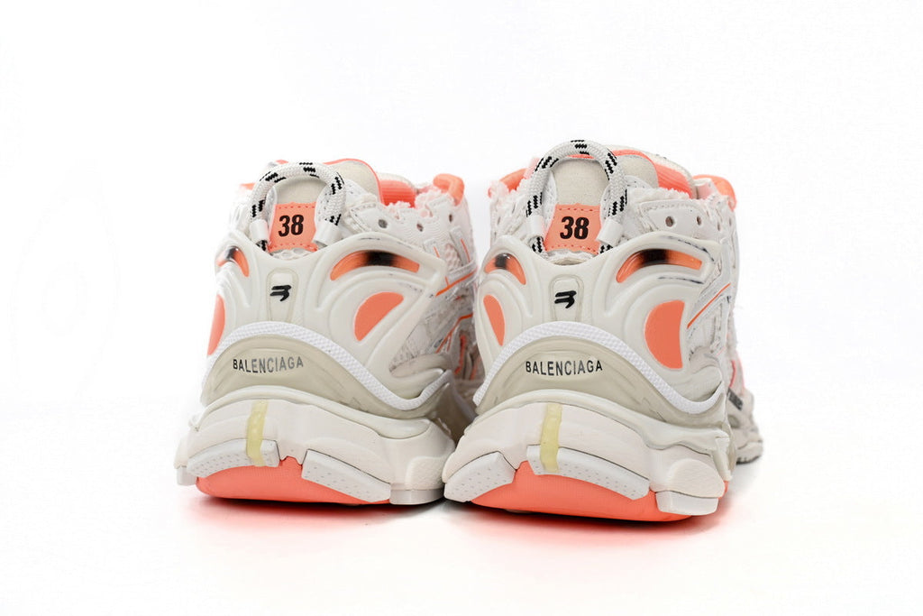 Balenciaga Runner Sneaker "White Orange"-retro thick sole dad shoes，Women's Shoe Sale / Men's Shoe Sale