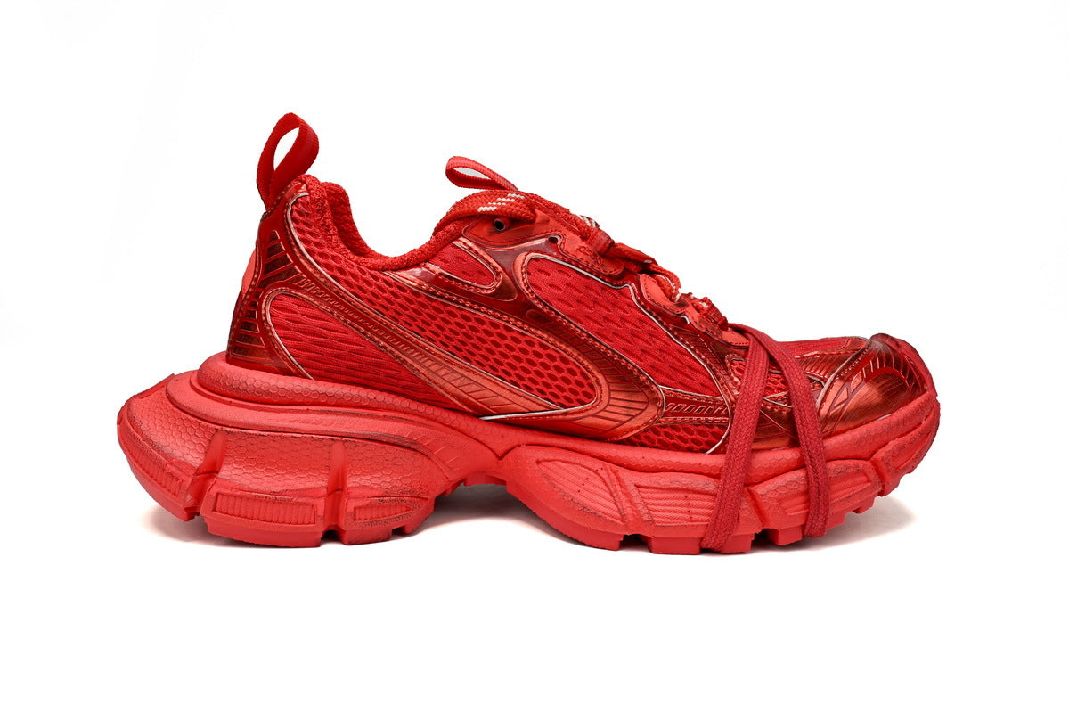 Balenciaga 3XL Sneaker "Red"-retro thick sole dad shoes，Women's Shoe Sale / Men's Shoe Sale