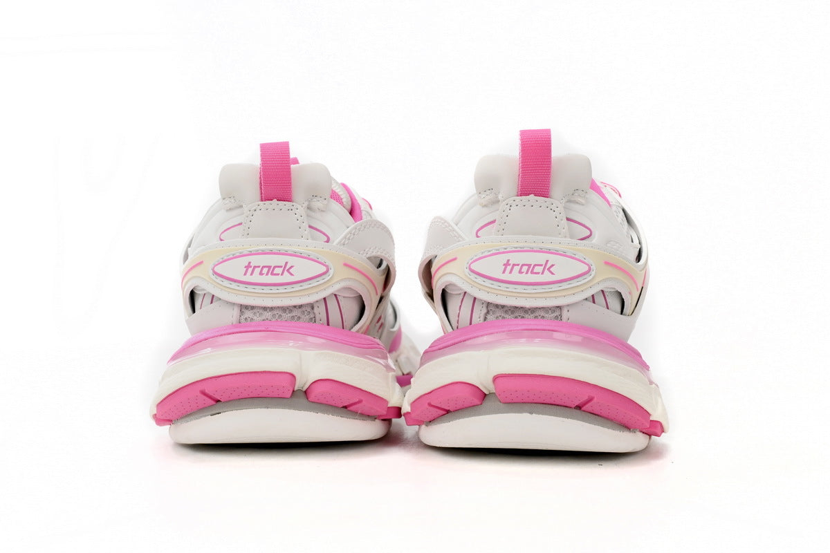 Balenciaga Track Sneakers "White Rose Red"-retro thick sole dad shoes，Women's Shoe Sale / Men's Shoe Sale