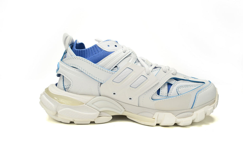 Balenciaga Track Sock Sneakers "White Blue"-retro thick sole dad shoes，Women's Shoe Sale / Men's Shoe Sale