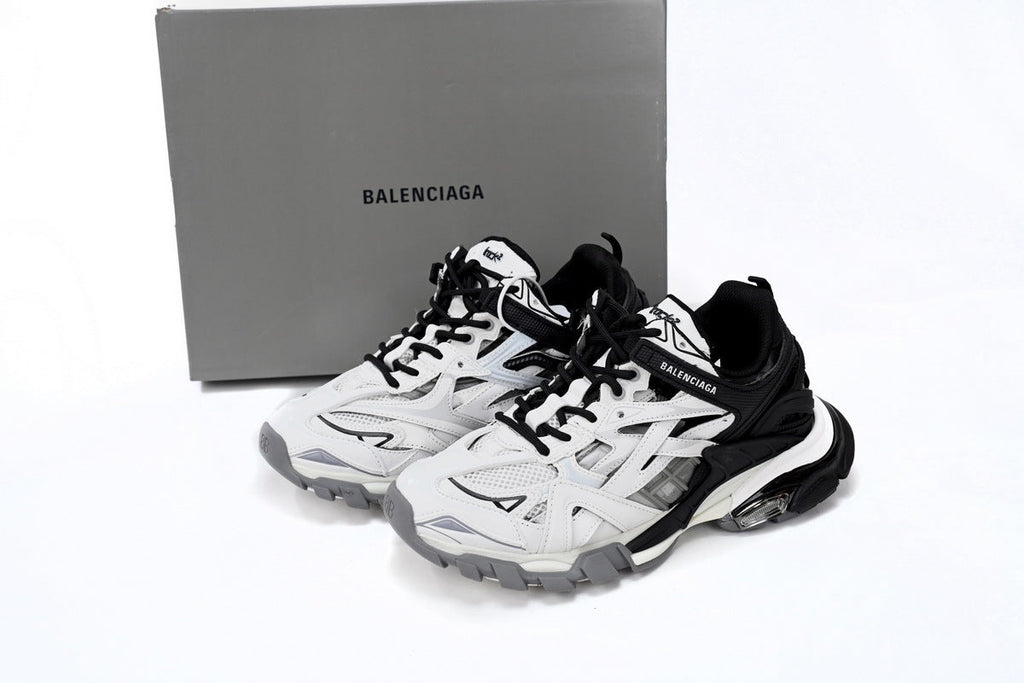 Balenciaga Track 2 Open Sneakers "Black White"-retro thick sole dad shoes，Women's Shoe Sale / Men's Shoe Sale