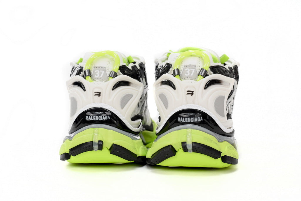 Balenciaga Runner Series Sneakers "White Fluorescent Green"-retro thick sole dad shoes，Women's Shoe Sale / Men's Shoe Sale