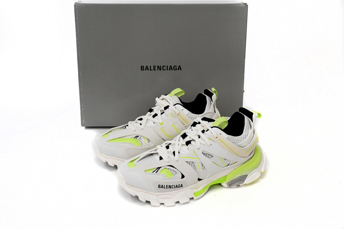 Balenciaga Track Sneakers "White Fluorescent Yellow"-retro thick sole dad shoes，Women's Shoe Sale / Men's Shoe Sale