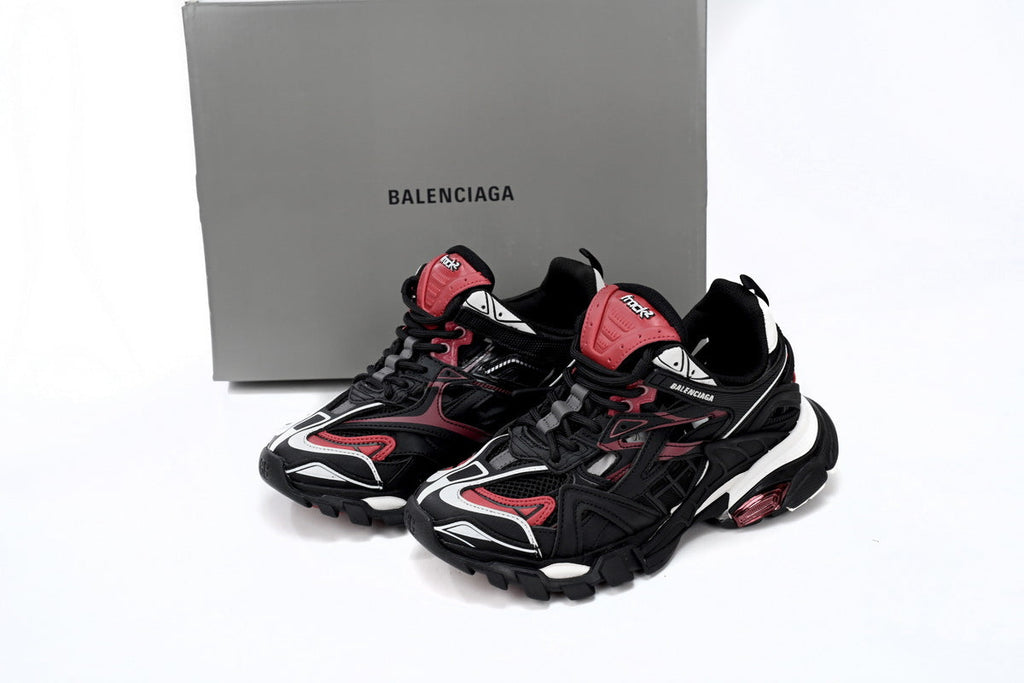 Balenciaga Track 2 Open Sneakers "Black Red White"-retro thick sole dad shoes，Women's Shoe Sale / Men's Shoe Sale