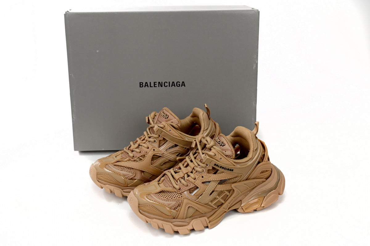 Balenciaga Track 2 Open Sneakers "Camel"-retro thick sole dad shoes，Women's Shoe Sale / Men's Shoe Sale