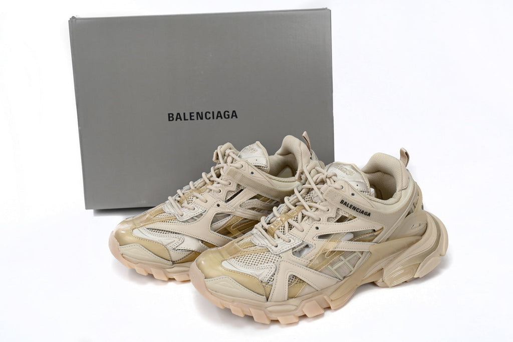 Balenciaga Track 2 Open Sneakers "Light Apricot"-retro thick sole dad shoes，Women's Shoe Sale / Men's Shoe Sale