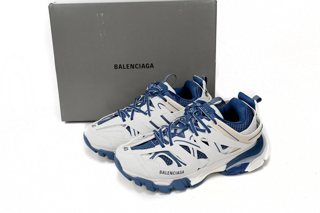 Balenciaga Track Sneakers "White Blue Beige"-retro thick sole dad shoes，Women's Shoe Sale / Men's Shoe Sale