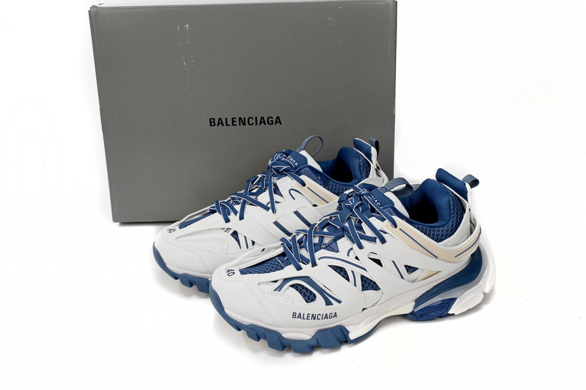 Balenciaga Track Sneakers "White Blue Beige"-retro thick sole dad shoes，Women's Shoe Sale / Men's Shoe Sale