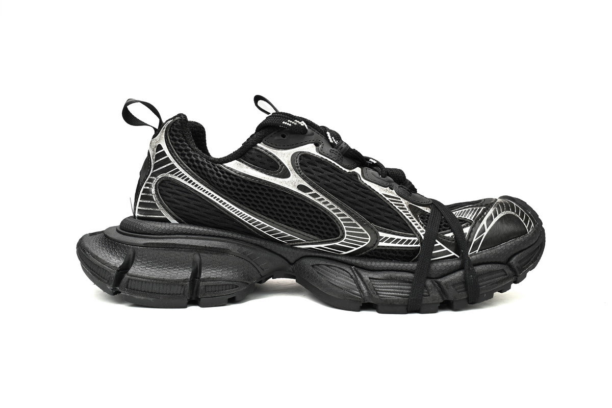 Balenciaga 3XL Mesh Sneaker "Black Silver"-retro thick sole dad shoes，Women's Shoe Sale / Men's Shoe Sale
