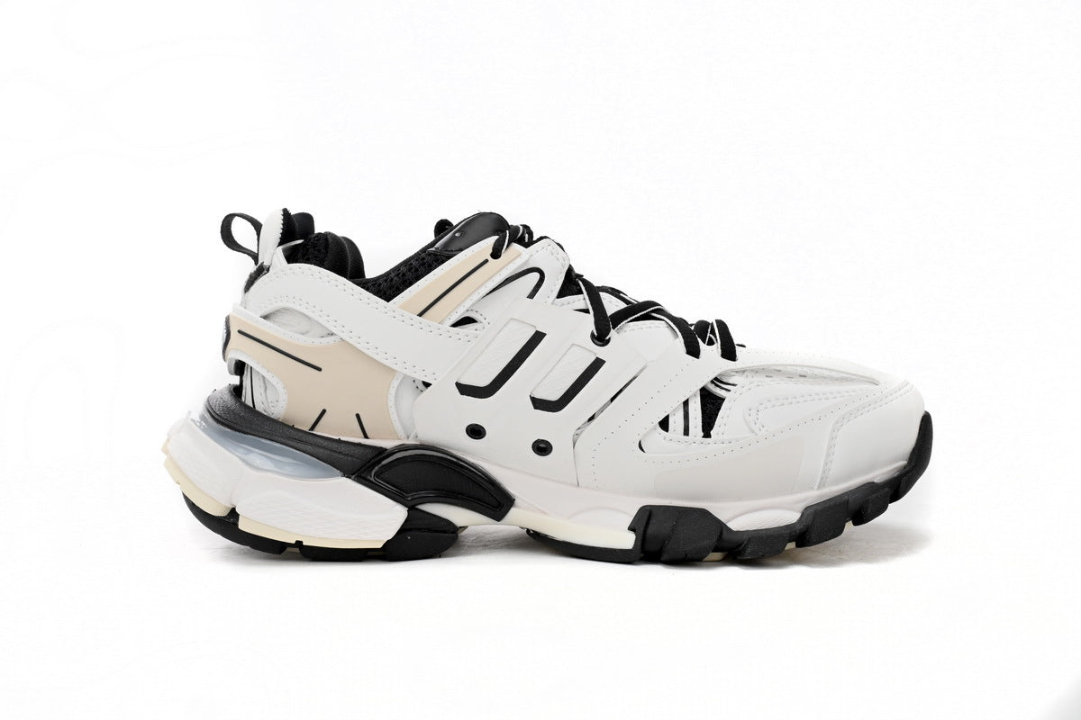 Balenciaga Track Sneakers "White Black Beige"-retro thick sole dad shoes，Women's Shoe Sale / Men's Shoe Sale