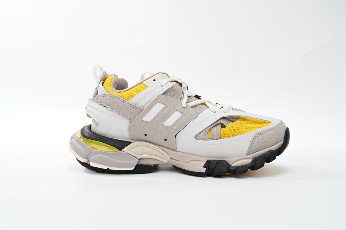 Balenciaga Track Sneakers "White Grey Yellow"-retro thick sole dad shoes，Women's Shoe Sale / Men's Shoe Sale