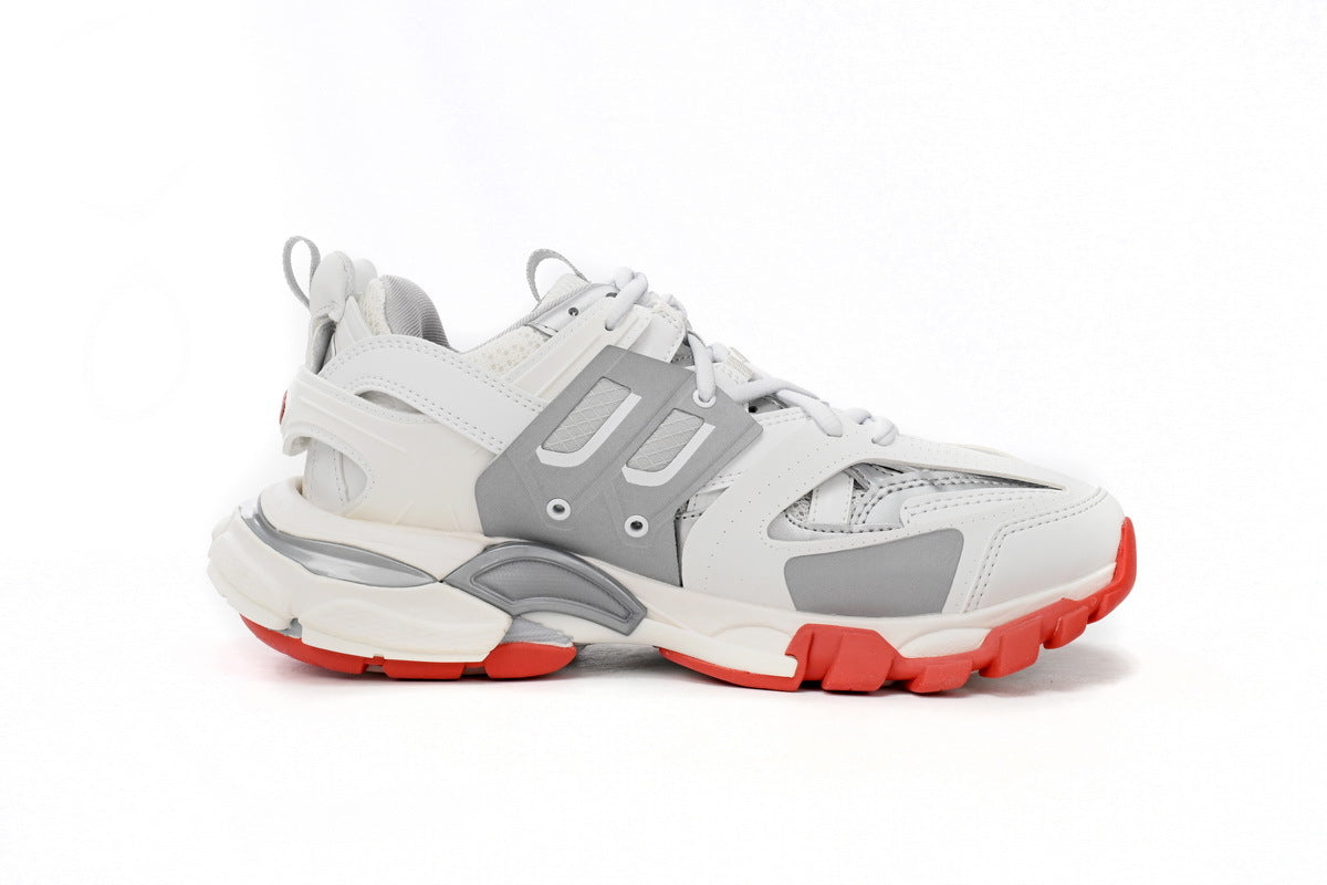 Balenciaga Track Sneakers "White Grey Red"-retro thick sole dad shoes，Women's Shoe Sale / Men's Shoe Sale