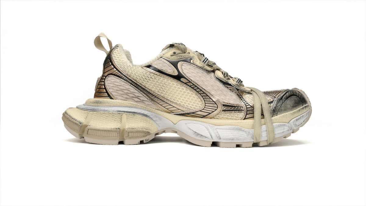 Balenciaga 3XL Sneaker "Beige Metallic Gold"-retro thick sole dad shoes，Women's Shoe Sale / Men's Shoe Sale