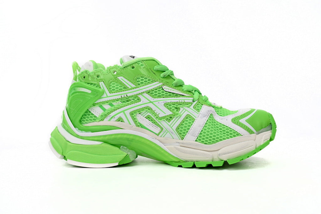 Balenciaga Runner Sneakers "Fluorescent Green White"-retro thick sole dad shoes，Women's Shoe Sale / Men's Shoe Sale