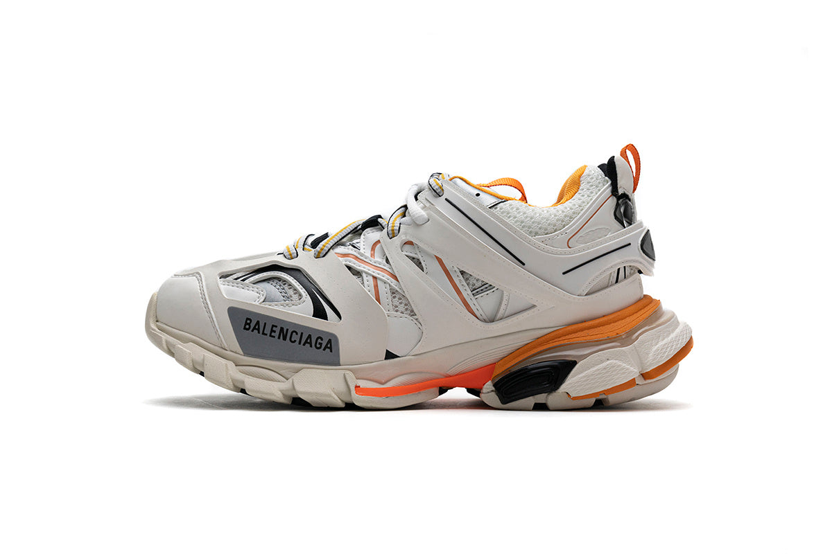 Balenciaga Track Sneakers "White/Orange" Mesh Chunky Low Top Trainer