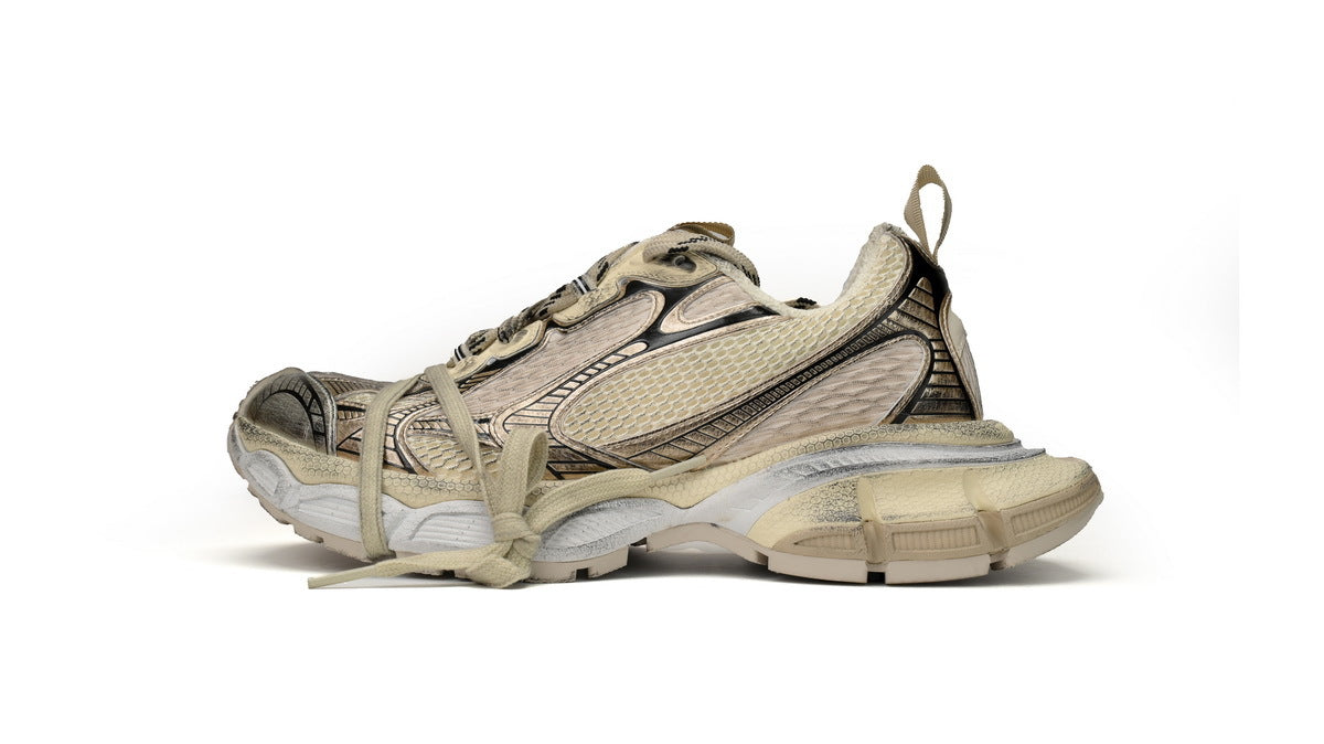 Balenciaga 3XL Sneaker "Beige Metallic Gold"-retro thick sole dad shoes，Women's Shoe Sale / Men's Shoe Sale