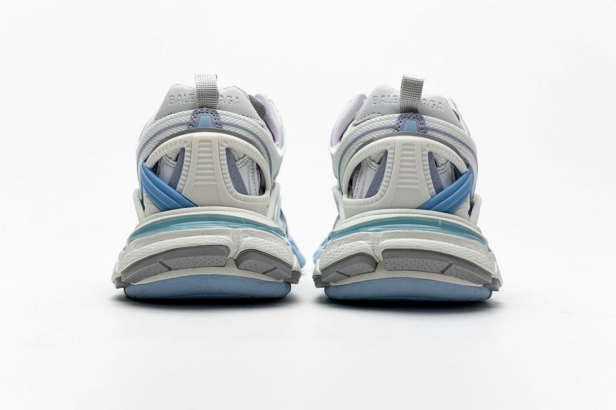 Balenciaga Track 2 Open Sneakers "White Light Blue Lavender"-retro thick sole dad shoes，Women's Shoe Sale / Men's Shoe Sale