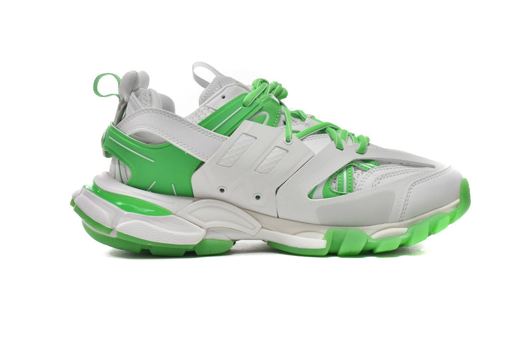 Balenciaga Track Sneakers "White Green Glow"-retro thick sole dad shoes，Women's Shoe Sale / Men's Shoe Sale