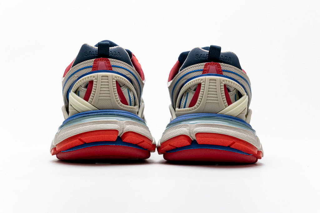 Balenciaga Track 2 Open Sneakers "Beige Blue Red"-retro thick sole dad shoes，Women's Shoe Sale / Men's Shoe Sale