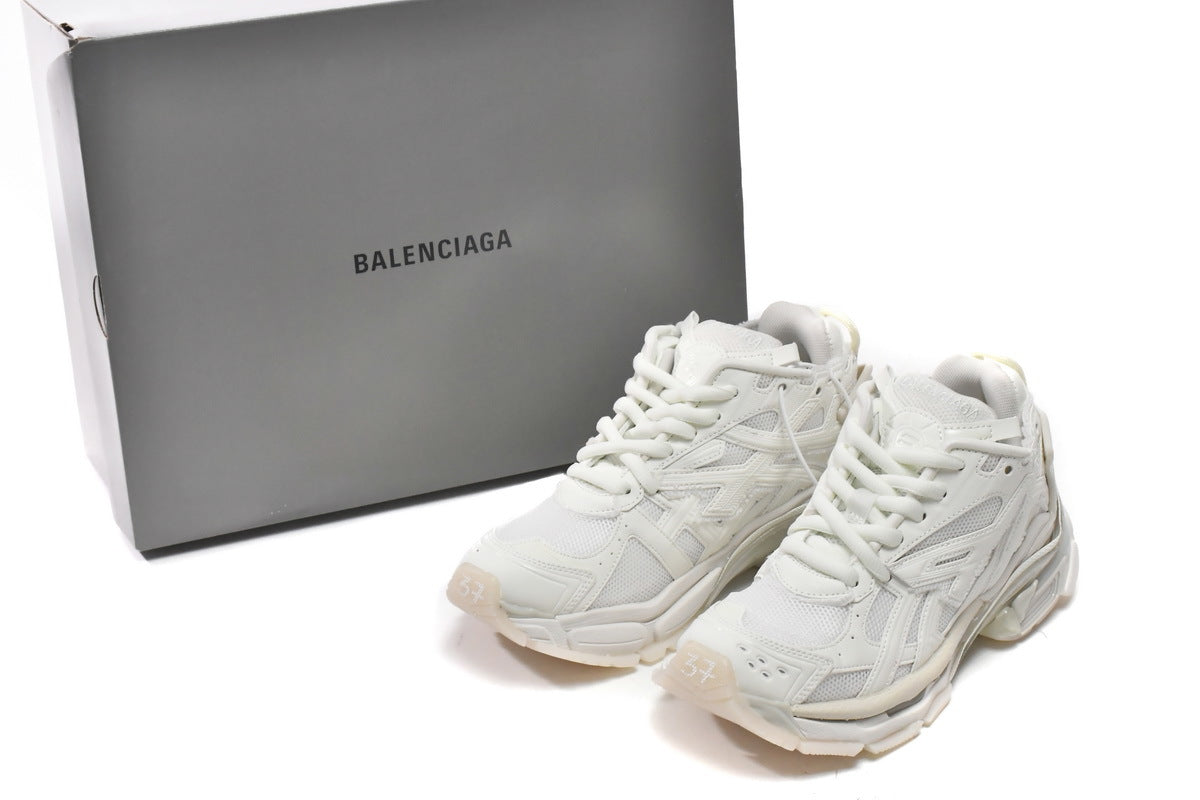 Balenciaga Runner Mid Sneakers "White" Mesh Chunky Mid Top Trainer
