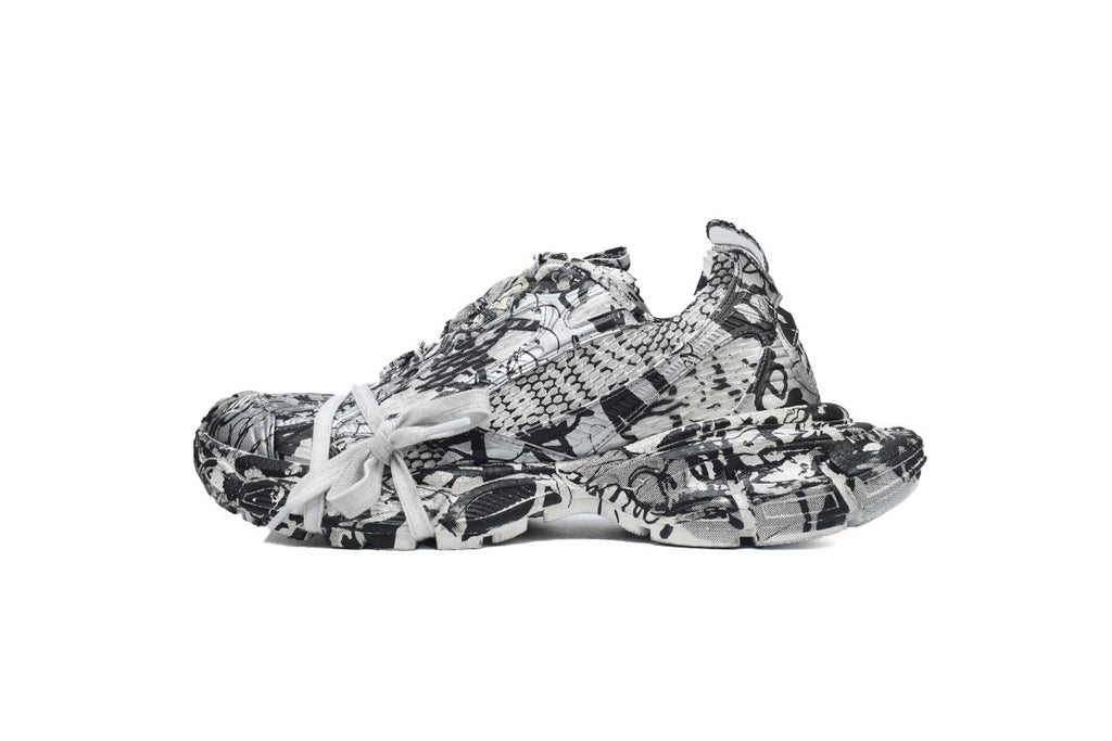 Balenciaga 3XL Sneaker "White Black Graffiti"-retro thick sole dad shoes，Women's Shoe Sale / Men's Shoe Sale