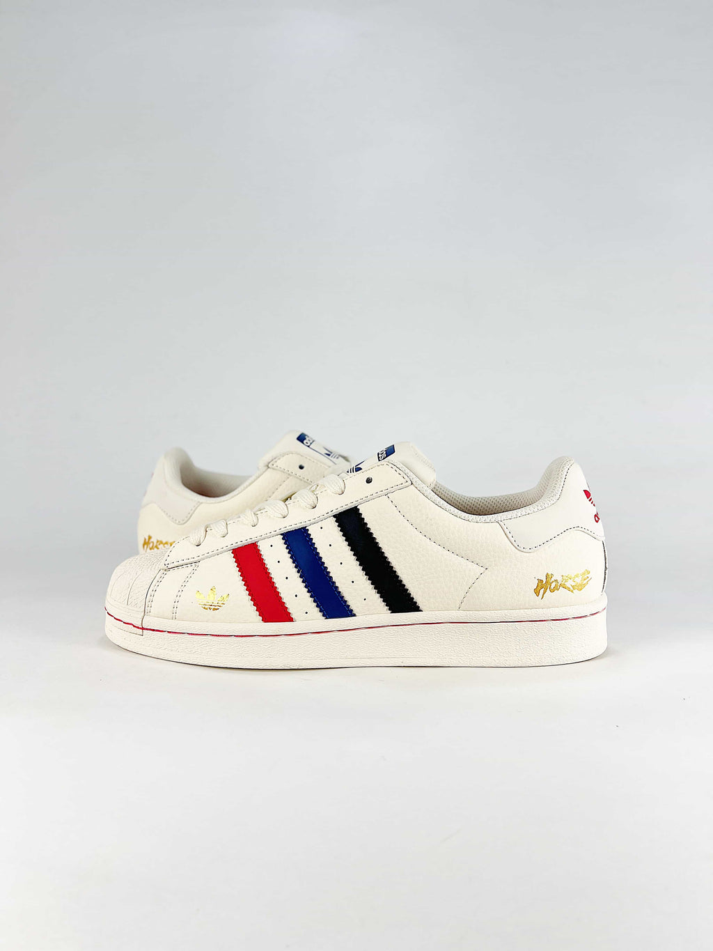 Adidas Superstar "Off White Red Blue Black Horse Year"-Classic sneakers，Adidas Women's Shoe Sale / Men's Shoe Sale