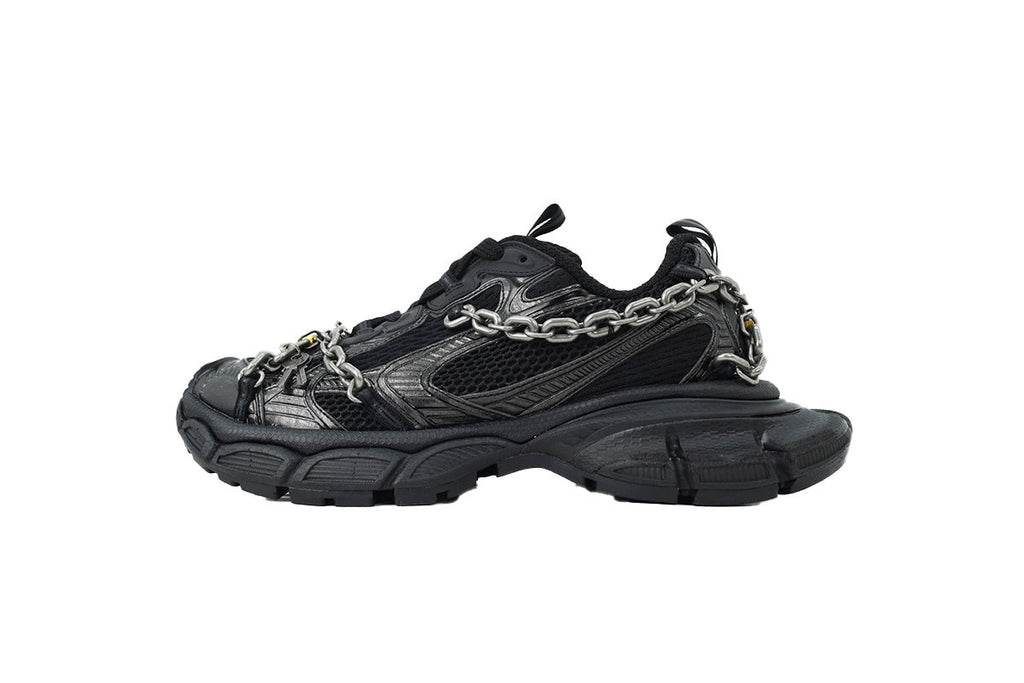 Balenciaga 3XL Chain Sneakers All Black "Black" Distressed Mesh Chunky Dad Shoes