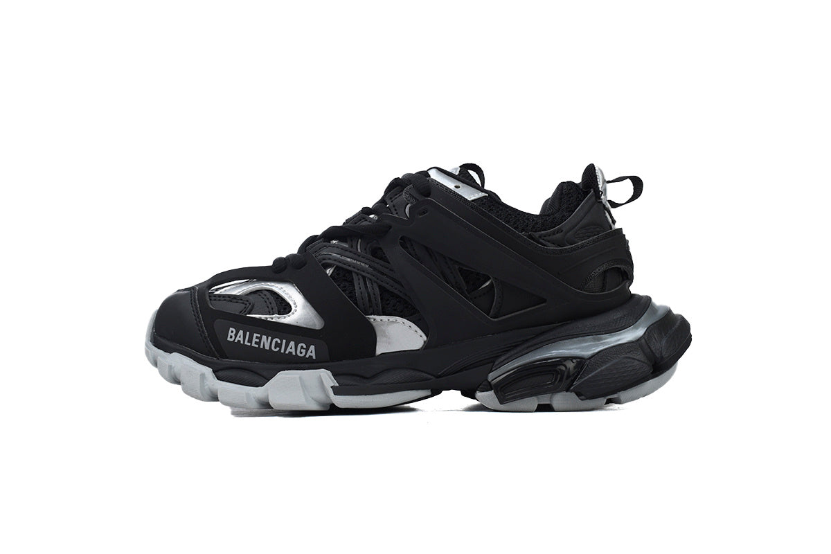 Balenciaga Track Trainer Sneakers "Black Silver"-retro thick sole dad shoes，Women's Shoe Sale / Men's Shoe Sale